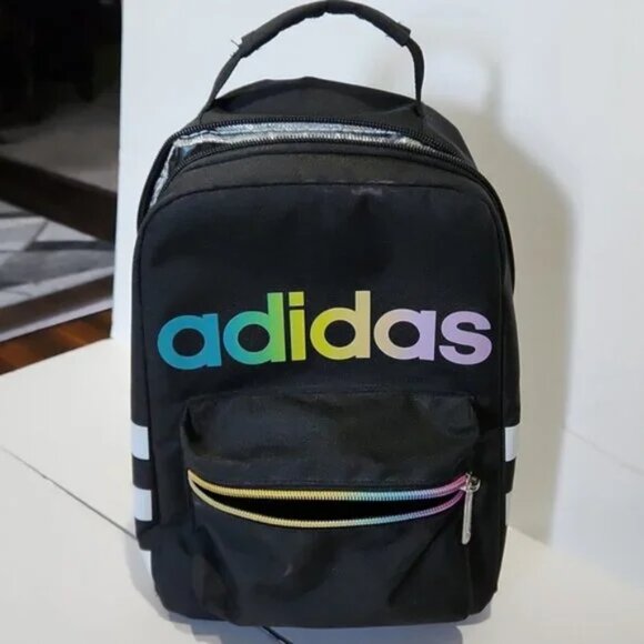 Adidas Mini Bag Lunch Food Storage Cooler Carrying Black White Ombre Logo - Picture 1 of 6